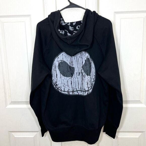 Disney Parks Nightmare Before Christmas Jack Skellington Black Pullover Hoodie L - Picture 11 of 12